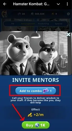 Hamster Kombat Mine combo