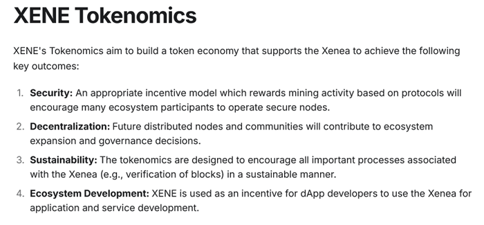Xenea wallet tokenomics